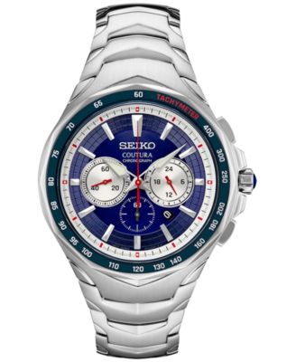 Seiko - Men's Chronograph Coutura Stainless Steel Bracelet Watch 46mm