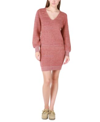 Black Tape - Women's V-Neck Long-Sleeve Sweater Dress
