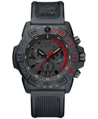 Luminox - Men's Swiss Chronograph Navy Seal Dive Black Rubber Strap Watch 45mm