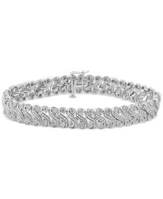 Macy's Brand - Diamond S Link Bracelet (1 ct. t.w.) in Sterling Silver