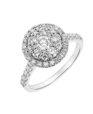 Macy's Brand - Diamond Halo Cluster Engagement Ring (1 ct. t.w.) in 14k White Gold
