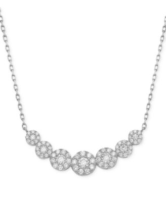Macy's Brand - Diamond Multi Halo Collar Necklace (3/4 ct. t.w.), 16" + 2" extender