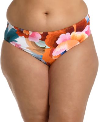 La Blanca - Plus Size Floral Rhythm Hipster Bikini Bottoms