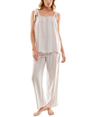 Roudelain - Women's Woven Tie-Strap Tank Pajamas Set