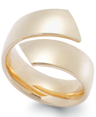 Italian Gold - Hollow Bypass Ring in Italian 14k Yellow Gold or 14k White Gold