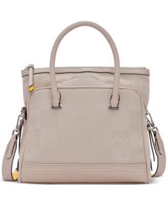 Calvin Klein - Malachite Small Signature Embossed Checkered Satchel