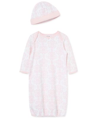 Little Me - Baby Girls 2-Pc. Sleep Gown & Hat Set