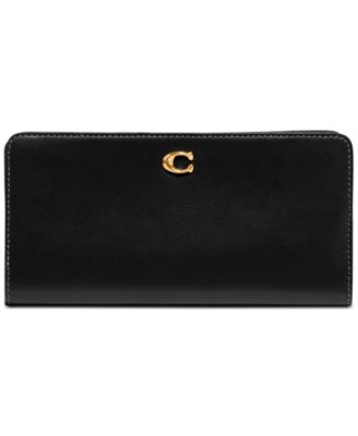 COACH - Smooth Skinny Snap-Tab Closure Leather Wallet