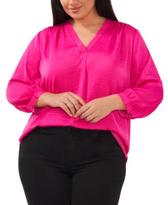 Vince Camuto - Plus Size V-Neck 3/4-Sleeve Blouse