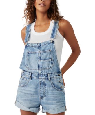 Free People - Women's Ziggy Cotton Adjustable-Straps Shortalls