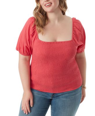 Jessica Simpson - Trendy Plus Size Diamond Short-Sleeve Top