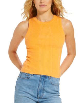 DKNY Jeans - Women's Ribbed Knit Crewneck Sleeveless Sweater