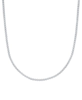 Macy's Brand - Men's Diamond 24" Single Row Necklace (5-7/8 ct. t.w.) in 10k White Gold & Stainless Steel
