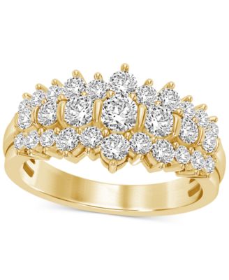 Macy's Brand - Diamond Horizontal Cluster Ring (1-1/2 ct. t.w.) in 14k Gold