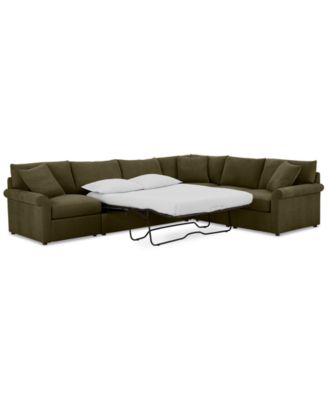 Furniture - 5-Pc. Fabric L-Shape Modular Sleeper Sectional Sofa