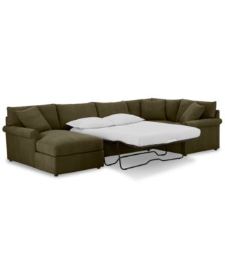 Furniture - 4-Pc. Fabric Modular Chaise Sleeper Sectional Sofa