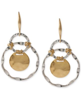 Robert Lee Morris Soho - Two-Tone Wire-Wrapped Orbital Circle Drop Earrings