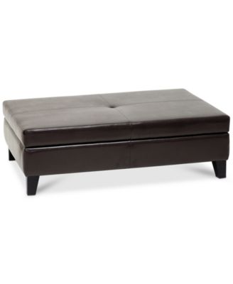 Furniture - Basque Leather Cocktail Ottoman
