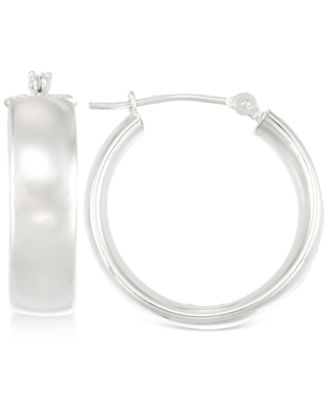 Macy's Brand - Polished Wide Hoop Earrings in 10k White Gold