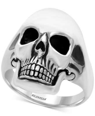 EFFY Collection - Men's Skull Ring in Sterling Silver and Black Rhodium-Plate