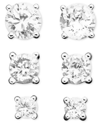 Giani Bernini - 3-Pc. Cubic Zirconia Stud Earrings in 18k Rose Gold-Plated Sterling Silver