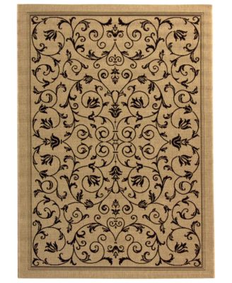 Safavieh - "Courtyard" CY2098-3901 Beige / Black Area Rug, 2' 4" x 6' 7"