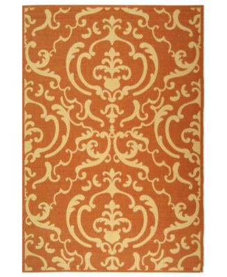Safavieh - MANUFACTURER'S CLOSEOUT!  "Courtyard" Indoor/Outdoor CY2663-3202 Orange/Beige Area Rug, 2' 4" x 6' 7"