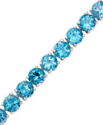 Macy's - Blue Topaz Sterling Silver Bracelet (20 ct. t.w.) (Also Available in Garnet, Amethyst and Multi-Stone)