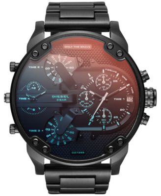Diesel - Men's Mr. Daddy 2.0 Black Stainless Steel Bracelet Watch 57mm DZ7395