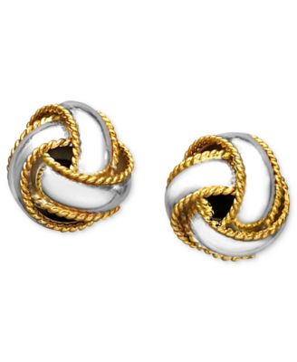 Giani Bernini - 24k Gold over Sterling Silver Earrings, Love Knot Stud Earrings