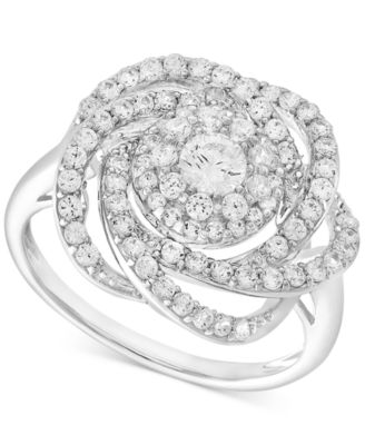 Wrapped in Love - Diamond Ring, 14k White Gold Diamond Pave Knot Ring (1 ct. t.w.)