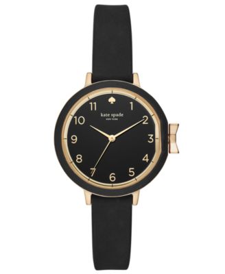 kate spade new york - Women's Park Row Black Silicone Strap Watch 34mm
