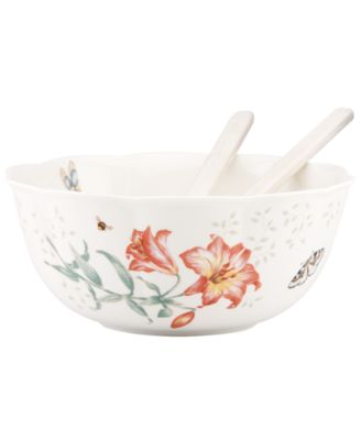 Lenox - Butterfly Meadow Salad Bowl with Servers
