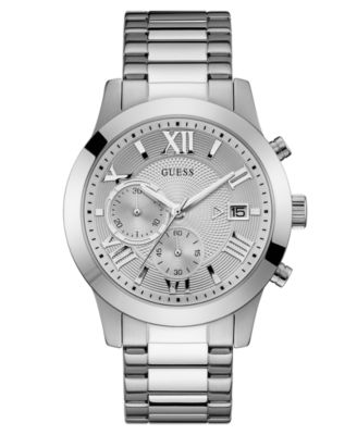 GUESS - Men's Chronograph Stainless Steel Bracelet Watch 45mm