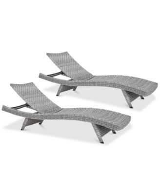 Noble House - Trevor Outdoor Chaise Lounge (Set Of 2), Quick Ship