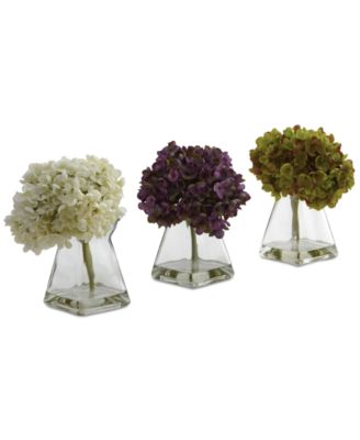 Nearly Natural - 3-Pc. Hydrangea Set with Vases