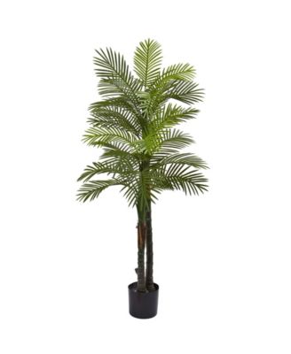 Nearly Natural - 5.5’ Indoor/Outdoor UV-Resistant Artificial Double Robellini Palm Tree
