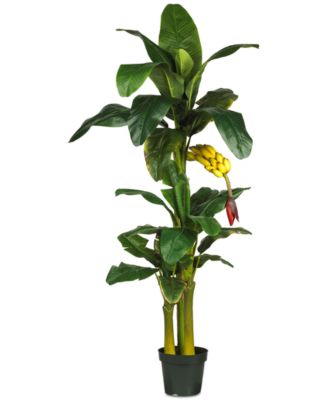 Nearly Natural - 6' Artificial Triple Stalk Banana Tree