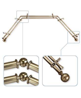 Rod Desyne - Arman 13/16" Bay Window Double Curtain Rod 78"-144"