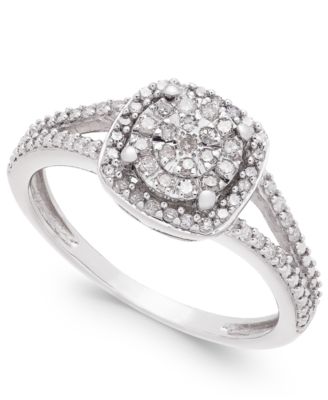 Promised Love - Cushion-Cut Diamond Promise Ring (1/4 ct. t.w.) in Sterling Silver