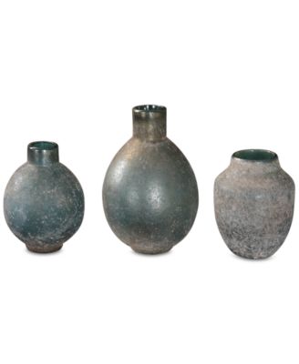 Uttermost - Mercede Weathered Blue-Green Vases, Set of 3