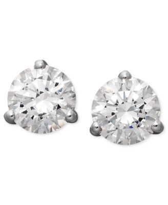 Arabella - 14k White Gold Earrings, Cubic Zirconia Round Stud Earrings (4-1/4 ct. t.w.)