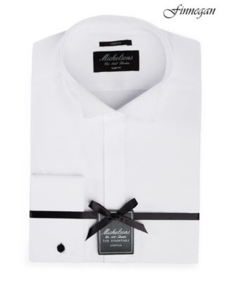 Michelsons - Men's Slim-Fit Stretch Solid French Cuff Tuxedo Shirt