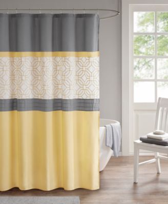 510 Design - Donnell 72" x 72" Embroidered and Pieced Shower Curtain with Liner