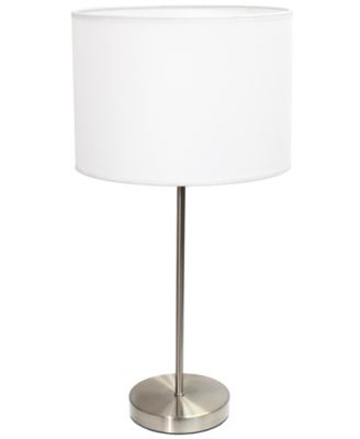 Simple Designs - Brushed Nickel Stick Lamp with Fabric Shade