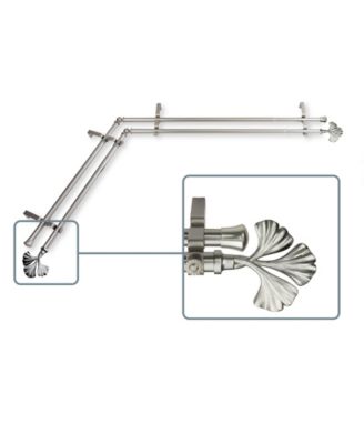 Rod Desyne - Fortune Double Corner Curtain Rod 13or16 inch dia 28-48 inch - Satin Nickel
