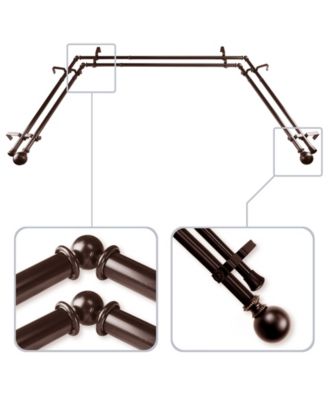 Rod Desyne - Jordana 0.8125" Bay Window Double curtain rod  20" - 36"- 38" - 72"