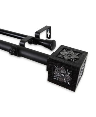 Rod Desyne - Ophelia Double Curtain Rod 1" OD 48-84 inch - Black