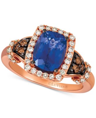Le Vian - Blueberry Tanzanite&reg; (2 ct. t.w.), Nude Diamonds™ (1/3 ct. t.w.) & Chocolate Diamonds&reg; (1/8 ct. t.w.) Ring Set in 14k Strawberry Gold&reg;