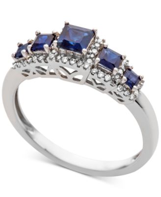 Macy's Brand - Sapphire (3/4 ct. t.w.) & Diamond (1/6 ct. t.w.) Ring in 14k Gold (Also Available in Emerald & Ruby)